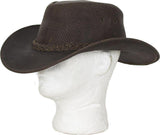 Genuine Brown Leather Gambler Hat