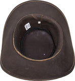 Genuine Brown Leather Gambler Hat