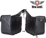 Genuine Leather Motorcycle Saddlebag With Braid And Concho