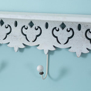 Maribelle Wood Wall Shelf With Four Hooks