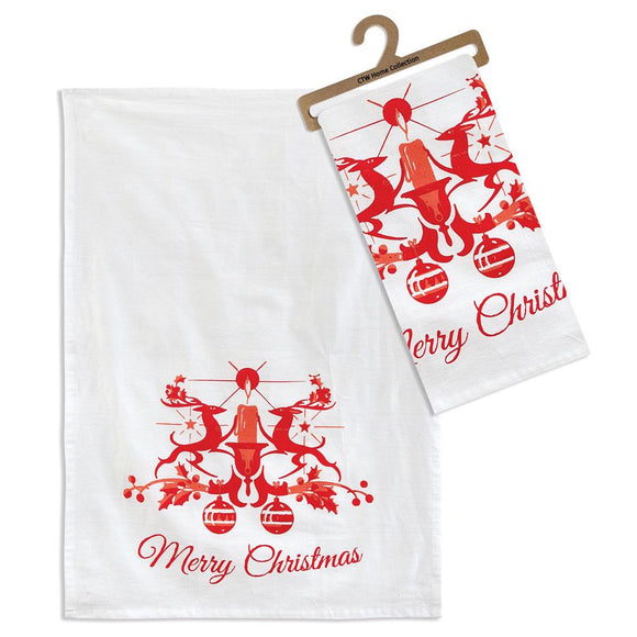 Merry Christmas Tea Towel - Box Of 4