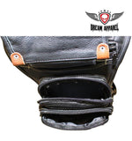 Naked Cowhide Leather Thigh Bag W/ Gun Pocket - Black And Touch Of Brown