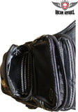 Naked Cowhide Leather Thigh Bag W/ Gun Pocket - Black And Touch Of Brown