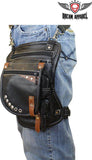 Naked Cowhide Leather Thigh Bag W/ Gun Pocket - Black And Touch Of Brown