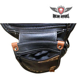 Naked Cowhide Leather Thigh Bag W/ Gun Pocket - Black And Touch Of Brown