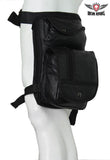 Naked Cowhide Leather Thigh Bag W/ Gun Pocket - Black