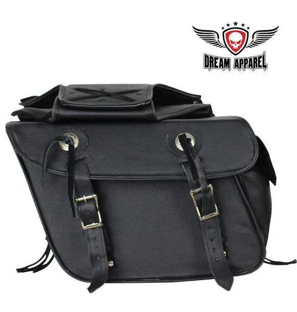 Genuine Leather Motorcycle Saddlebag Universal Slanted Dream Apparel