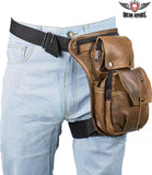 Premier Brown Leather Multi Pocket Thigh Bags With Gun Pocket