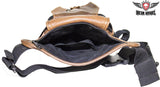 Premier Brown Leather Multi Pocket Thigh Bags With Gun Pocket