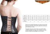 Womens Strapless Lamb Leather Corset With Metal Busks And Grommets